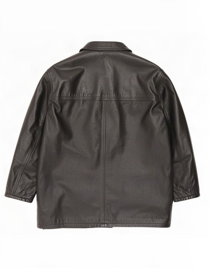 Settore Мужское кожаное пальто UK 42 XL черное