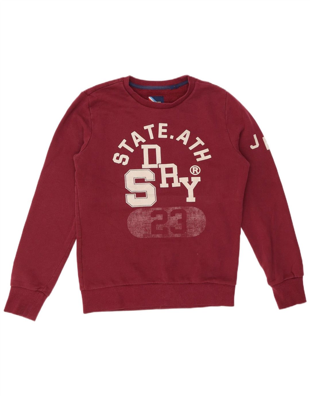 SUPERDRY Мужской свитшот с рисунком, джемпер среднего цвета, бордовый хлопок, хлопок