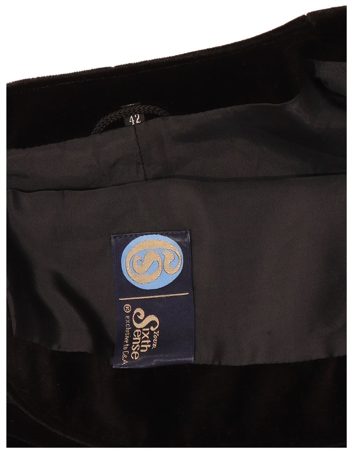 Женский открытый бархатный пиджак Your Sixth Sense EU 42, большой черный