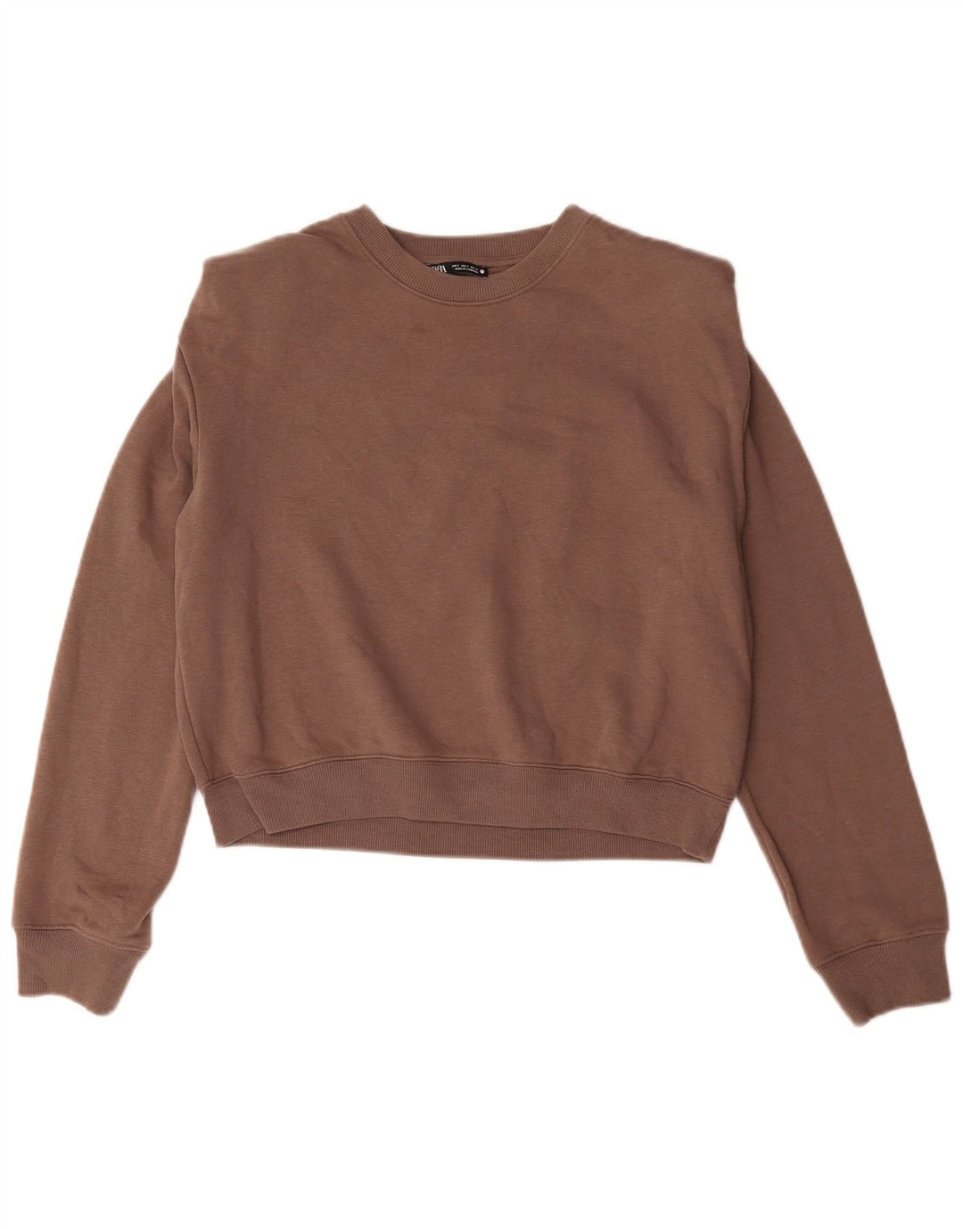 Женский джемпер оверсайз Zara UK 10, маленький коричневый хлопок