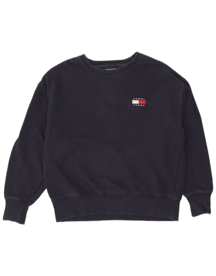 Мужской свитшот Tommy Hilfiger, большой темно-синий хлопковый джемпер
