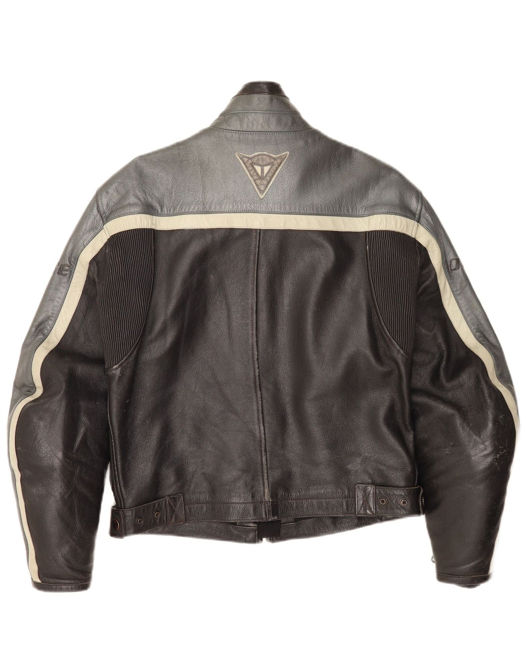 Мужская кожаная куртка-гонщик Dainese EU 46 2XS черная с цветными блоками