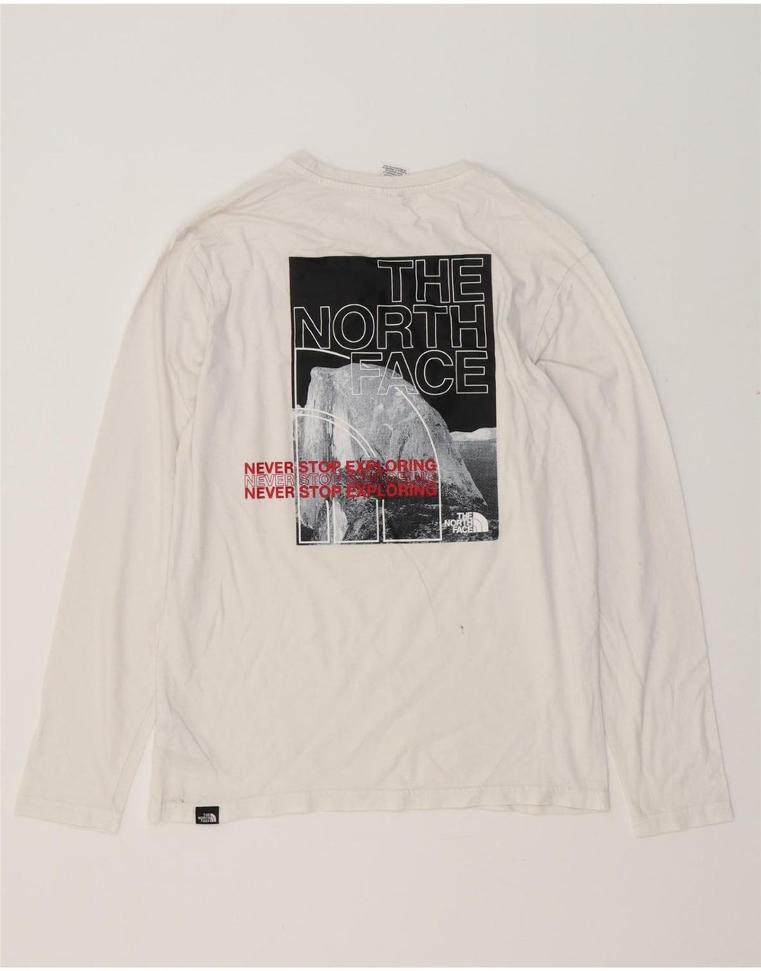 THE NORTH FACE Мужской топ с рисунком, длинный рукав, средний белый хлопок, хлопок