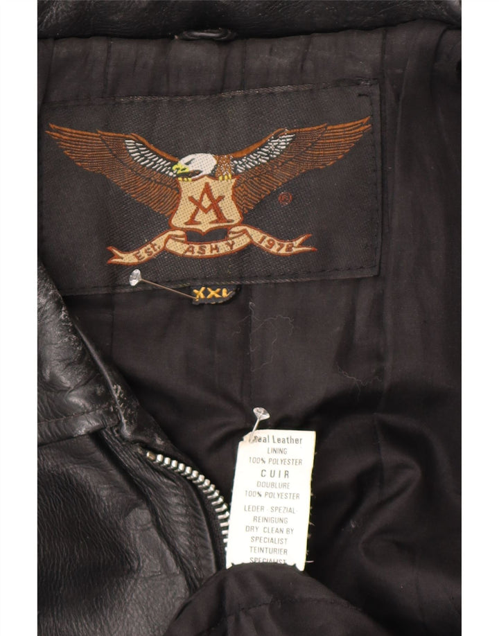 Мужская кожаная куртка Ashy UK 44 2XL Черная кожа