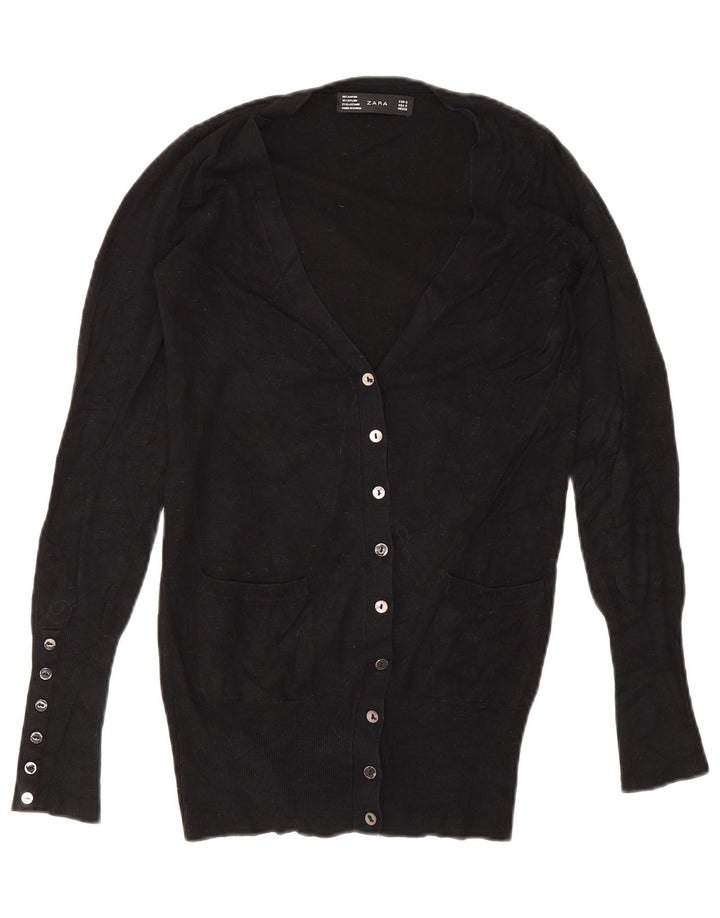 Женский кардиган Zara UK 10, маленький черный вискоза