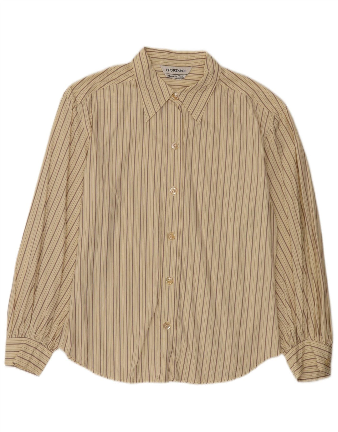 Рубашка женская Sportmax UK 12 Medium Бежевая Полосатая