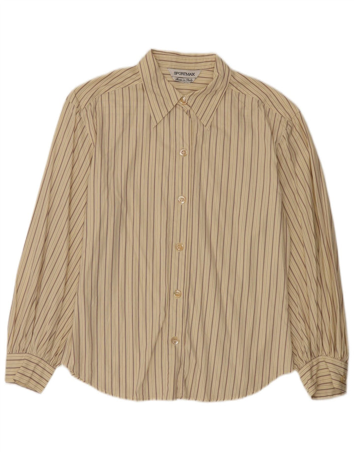 Рубашка женская Sportmax UK 12 Medium Бежевая Полосатая