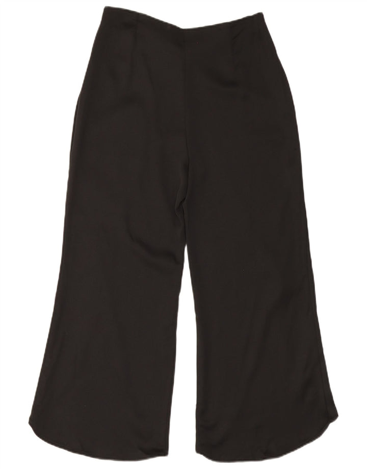 Женские укороченные широкие брюки Zara W28 L23, черные, полиэстер