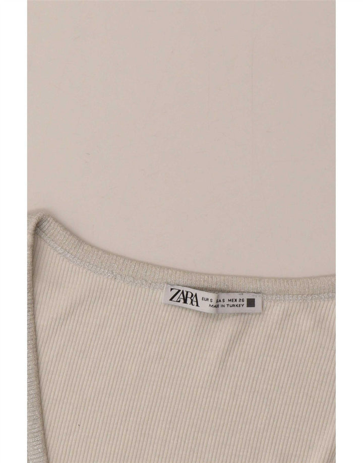 Женский жилет Zara UK 8, маленький серебристый
