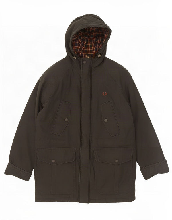 Мужская парка с капюшоном Fred Perry UK 38, средний черный хлопок