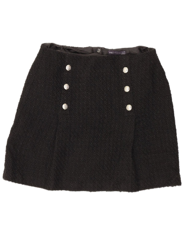 Женская мини-юбка Marks & Spencer UK 14 Medium W32, черный акрил