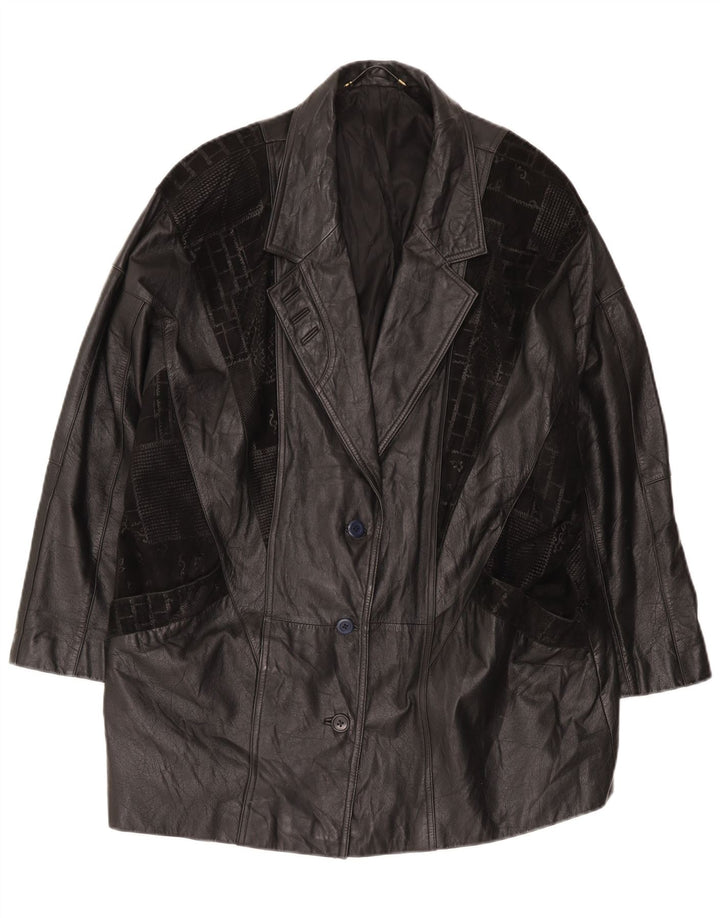 Мужское кожаное пальто Canda Oversized UK 18 XL, черное