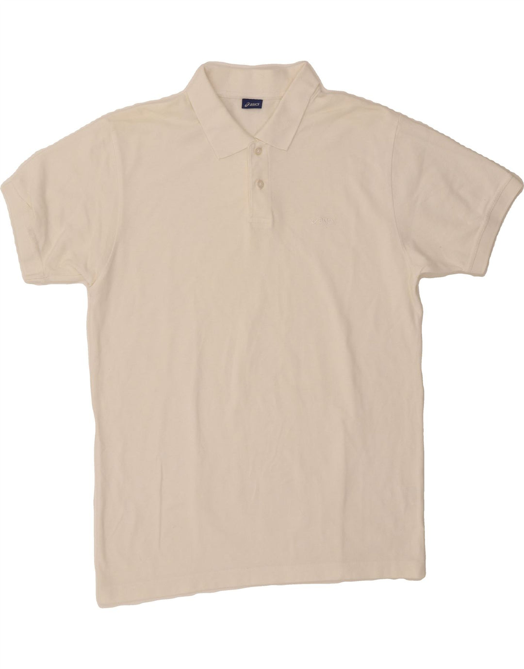 ASICS Mens Polo Shirt XL White Cotton Vintage Asics and Second-Hand Asics from Messina Hembry 