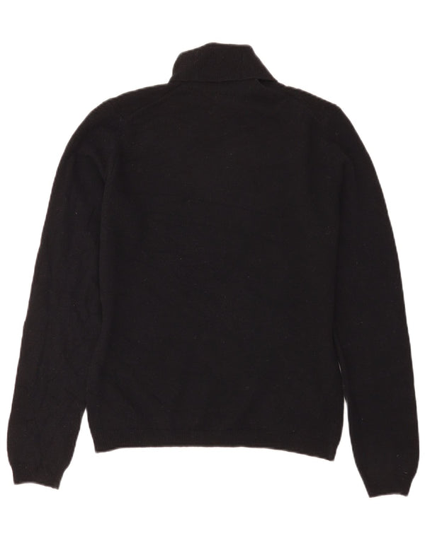 Benetton Womens Roll Neck Jumper Sweater UK 12 Medium Black