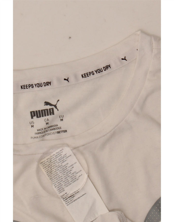 Женская футболка с рисунком PUMA Top UK 14, средний белый полиэстер