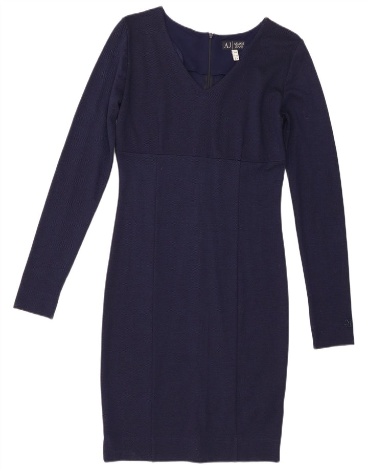 Женское платье-футляр с длинным рукавом Armani Jeans EU 40, средний темно-синий, вискоза