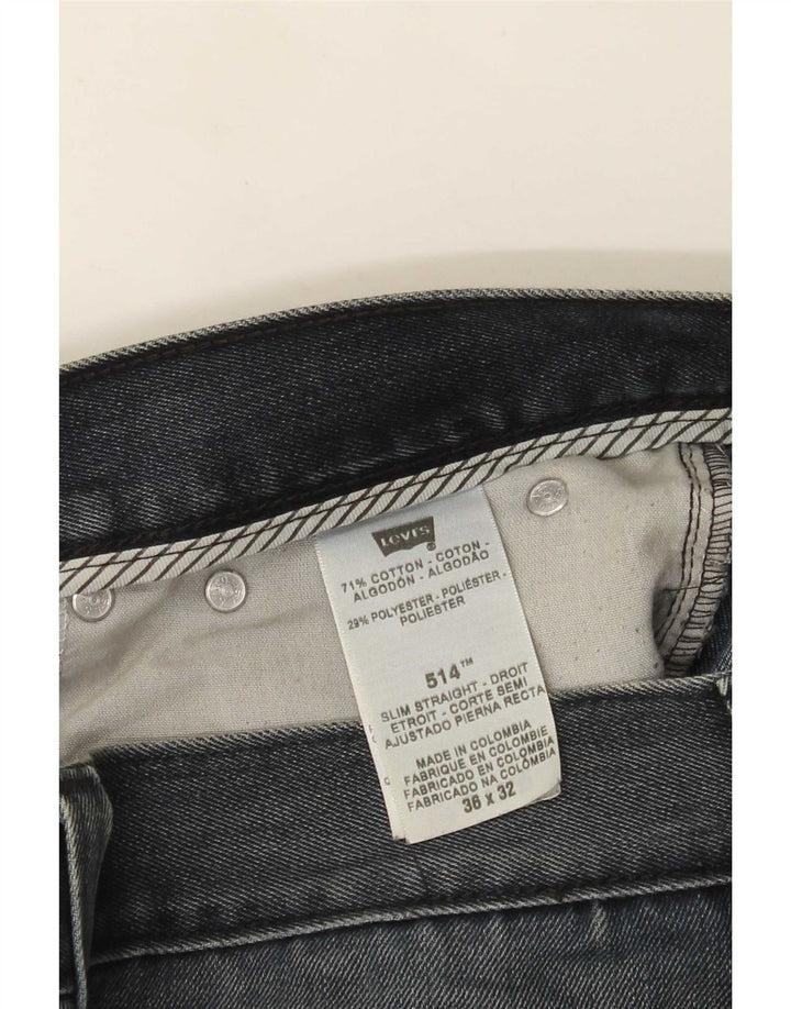 Мужские прямые джинсы Levi's 514 W36 L29 синие, хлопок