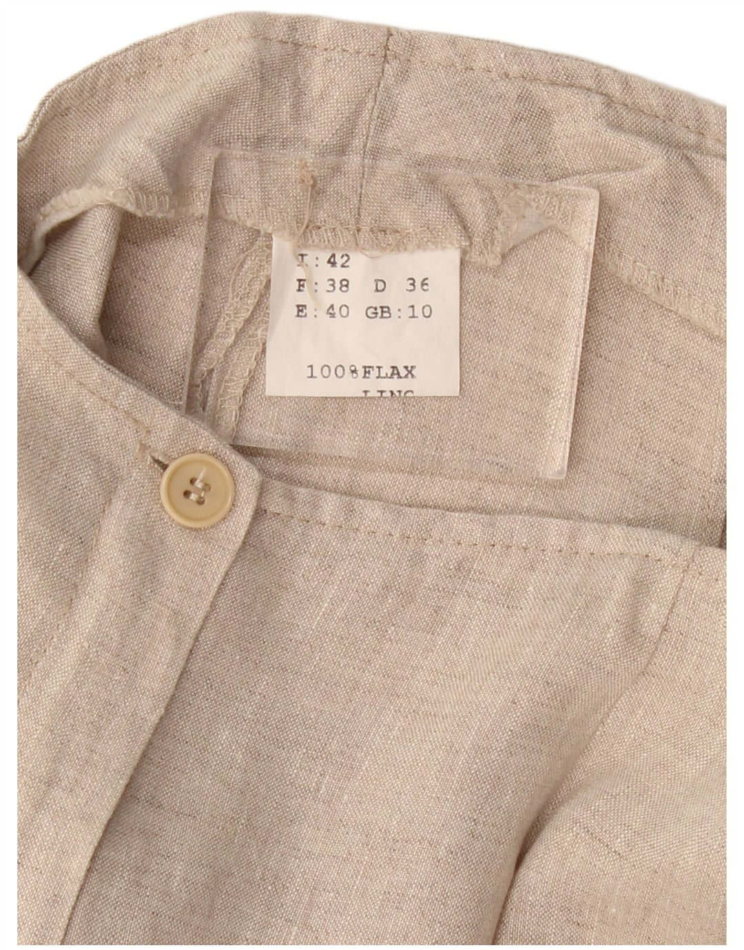 ВИНТАЖНЫЕ женские прямые брюки-капри UK 10, маленькие W30 L21, бежевый лен