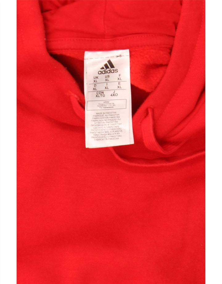 Мужская толстовка с капюшоном Adidas XL, красный полиэстер