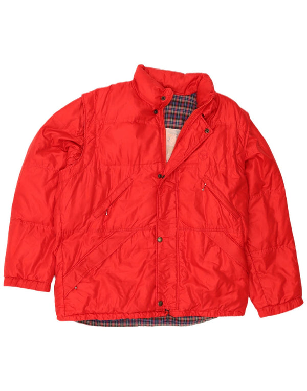 Sergio Tacchini Mens Padded Jacket IT 54 2XL Red Polyamide