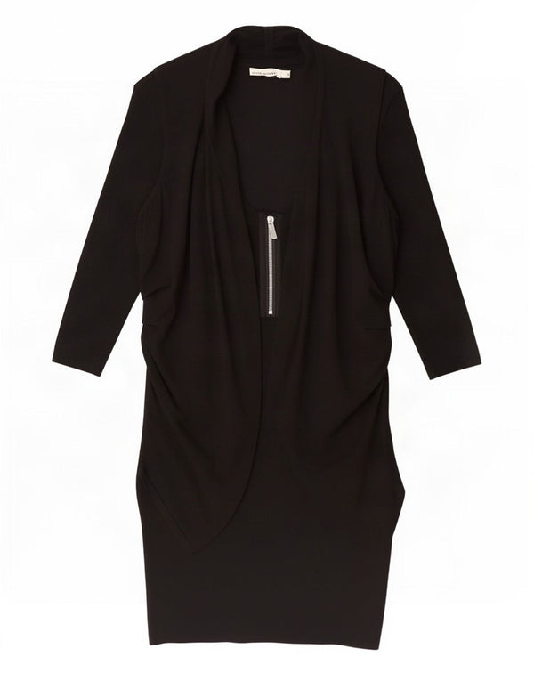 Женское платье-джемпер с рукавом 3/4 Karen Millen UK 3 XS, черное из вискозы