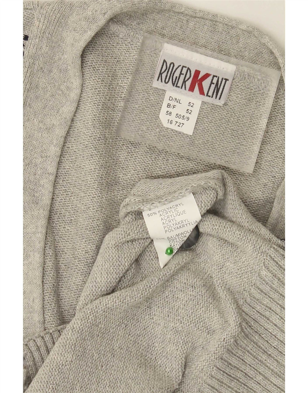 Мужской кардиган Roger Kent IT 52 Large Grey Argyle/Diamond