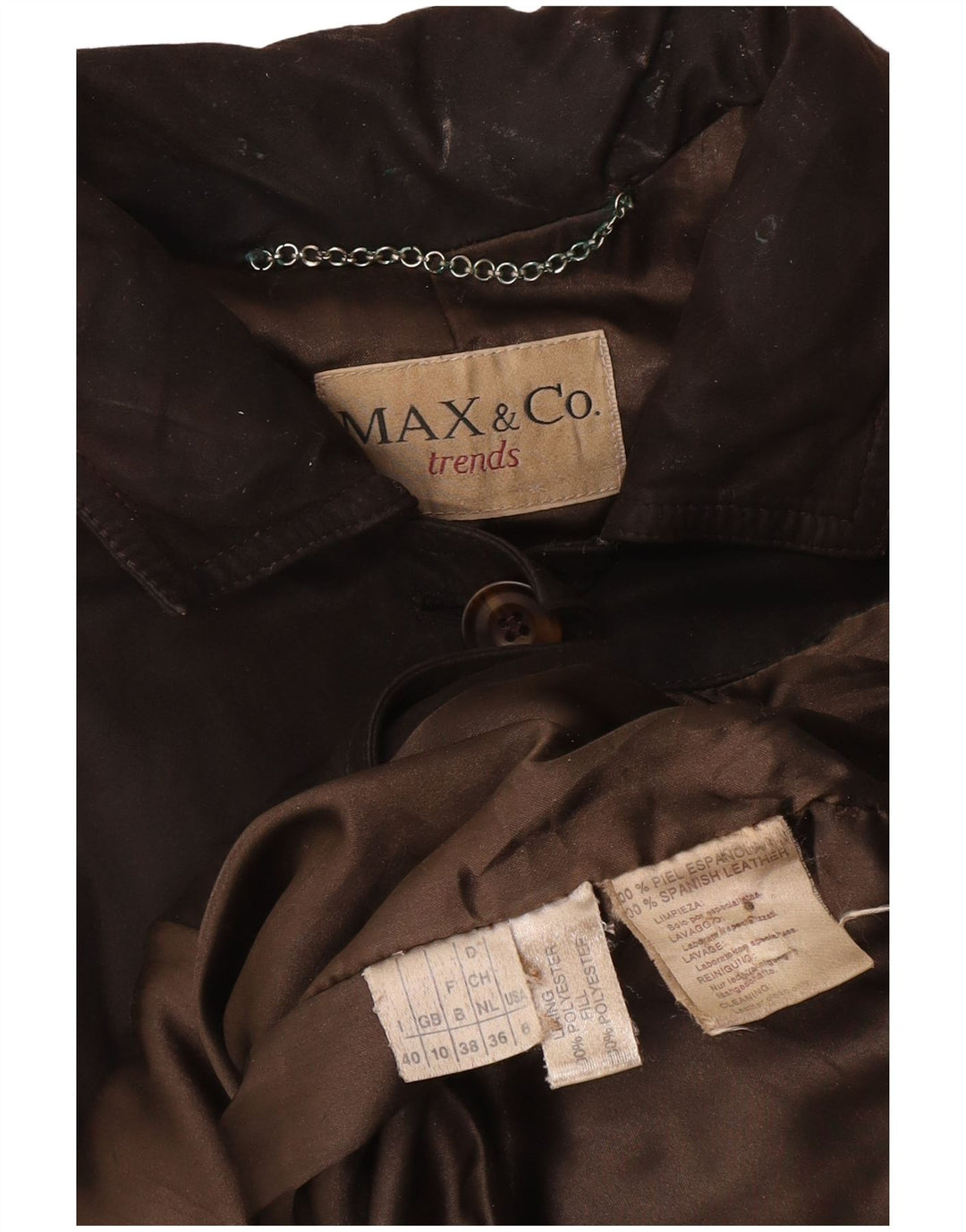 Женская замшевая куртка оверсайз Max & Co. UK 10, маленькая коричневая кожаная