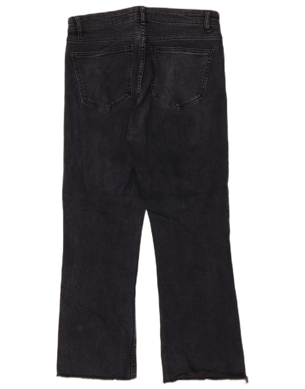 Женские укороченные джинсы с высокой талией Zara EU 40 Medium W30 L25, черные