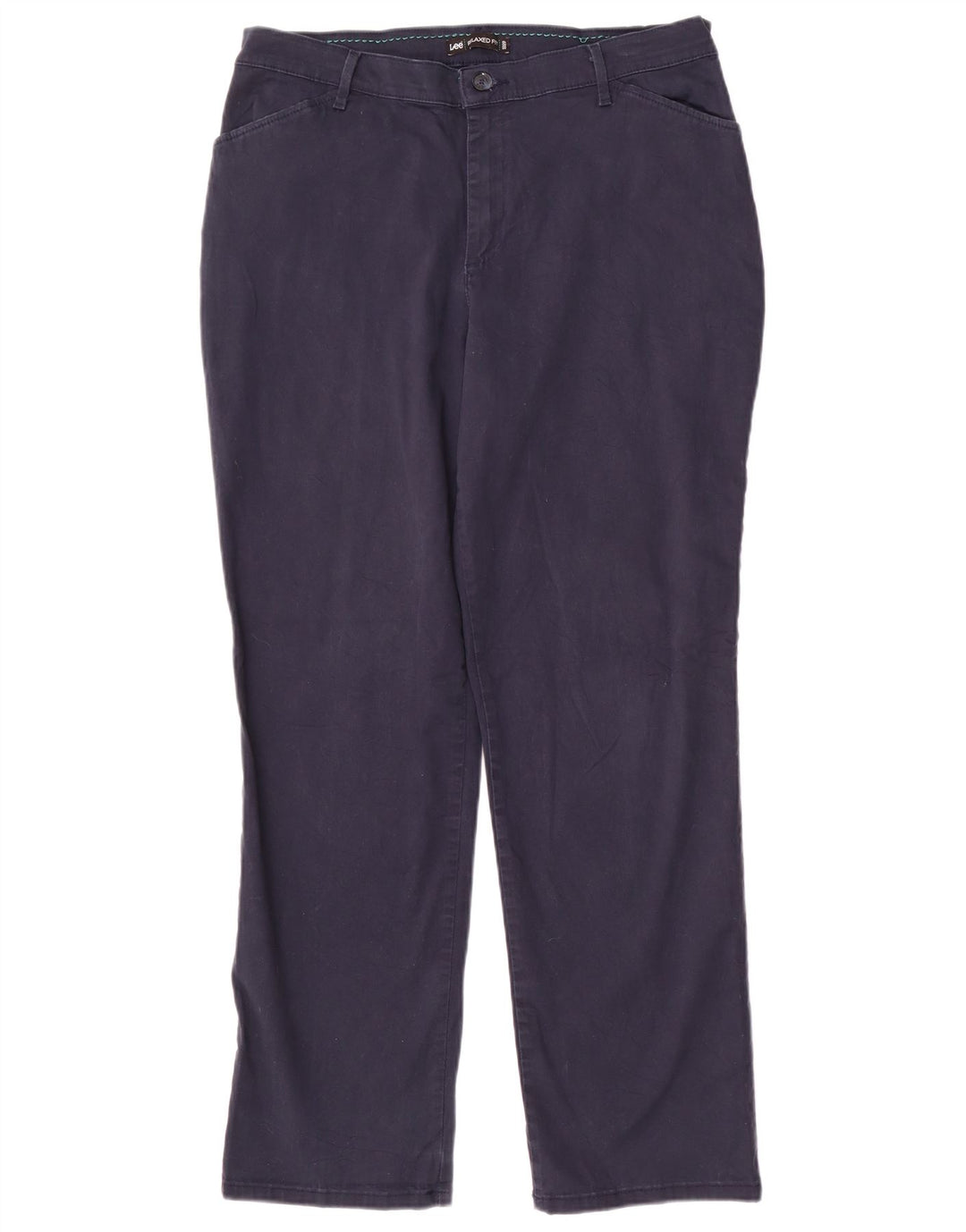 Женские прямые брюки свободного кроя Lee, США 14 XL, W34 L31, темно-синий, хлопок