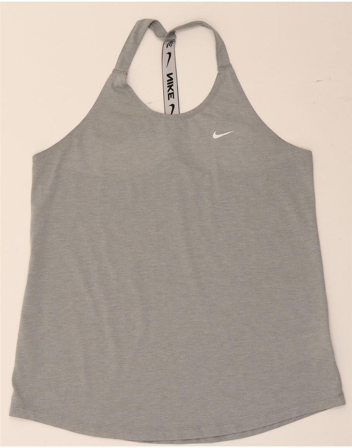 Женский жилет с графическим принтом Nike Dri Fit UK 14, большой серый полиэстер