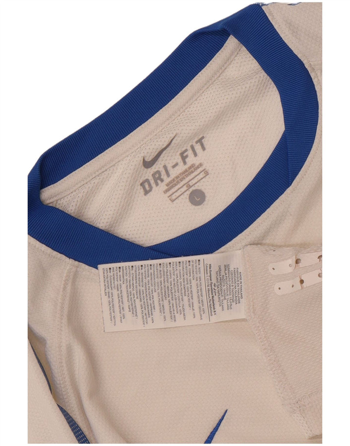 Мужской топ Nike Dri Fit с длинным рукавом, большой белый полиэстер с цветными блоками