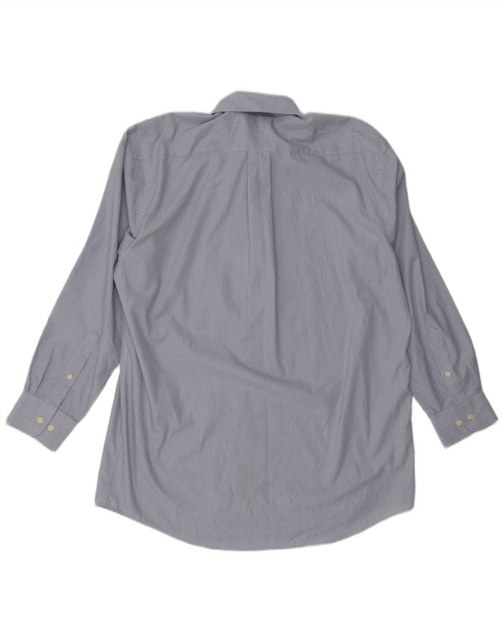 NAUTICA Mens Shirt Size 43 Large Blue Striped Cotton