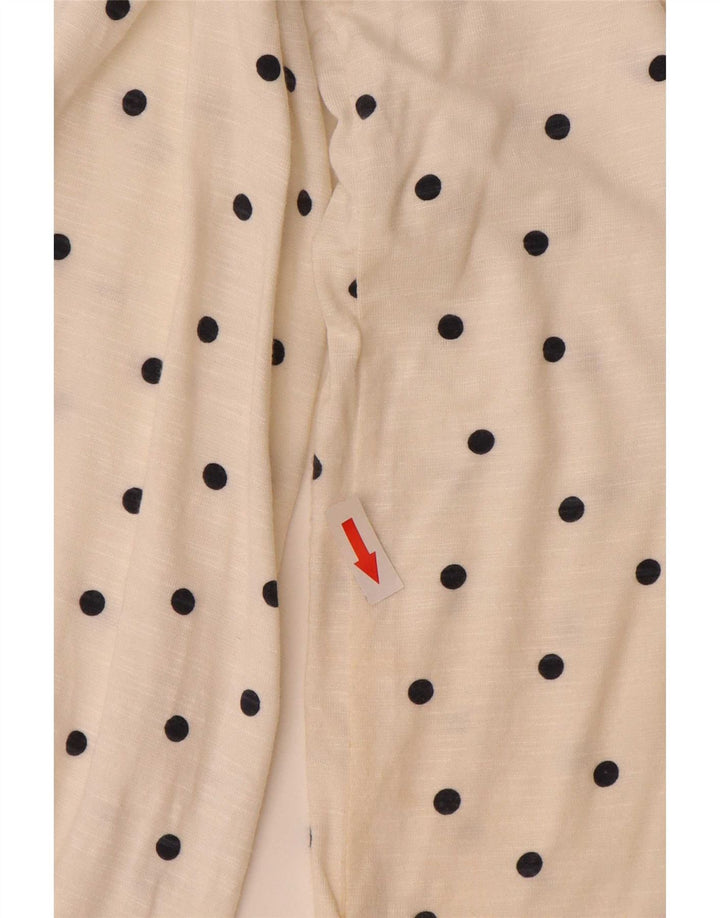 Женский топ с длинным рукавом Marks & Spencer UK 14, большой Off White Spotted