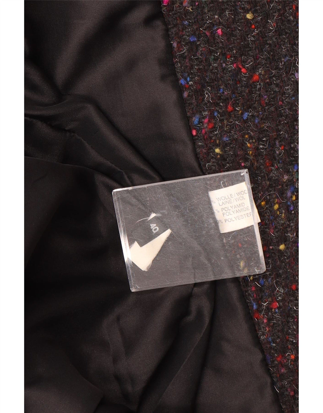 ВИНТАЖНОЕ женское пальто оверсайз EU 40, средний серый цвет в крапинку, шерстяное