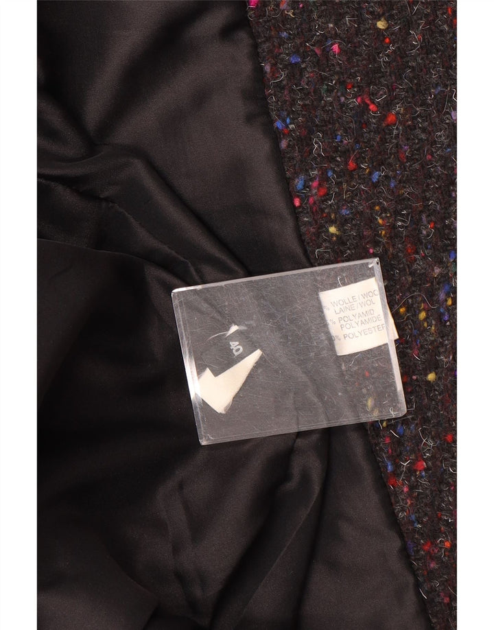 ВИНТАЖНОЕ женское пальто оверсайз EU 40, средний серый цвет в крапинку, шерстяное