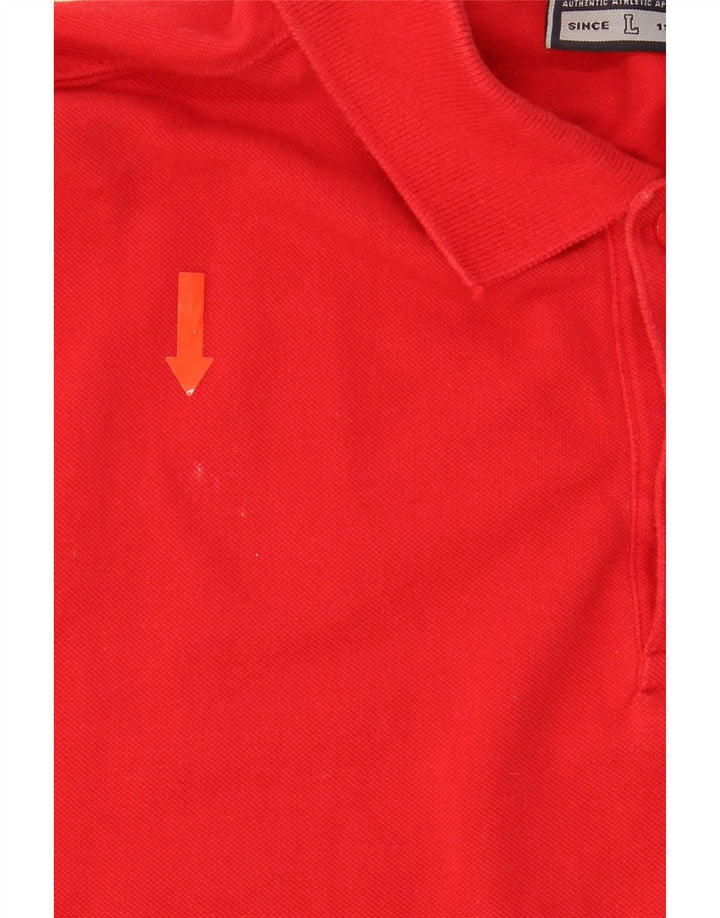 CHAMPION Mens Long Sleeve Polo Shirt Large Red Cotton Vintage Champion and Second-Hand Champion from Messina Hembry 