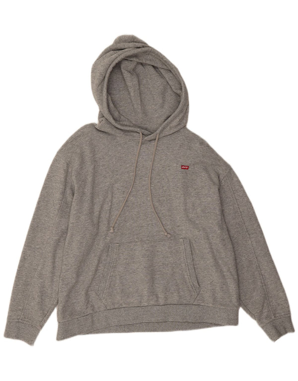 Мужской джемпер с капюшоном Levi's, большой размер, серый хлопок с крапинками