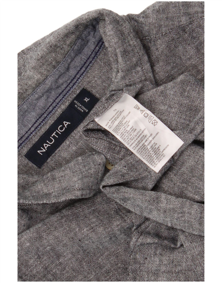 Мужская рубашка Nautica XL серого цвета в крапинку