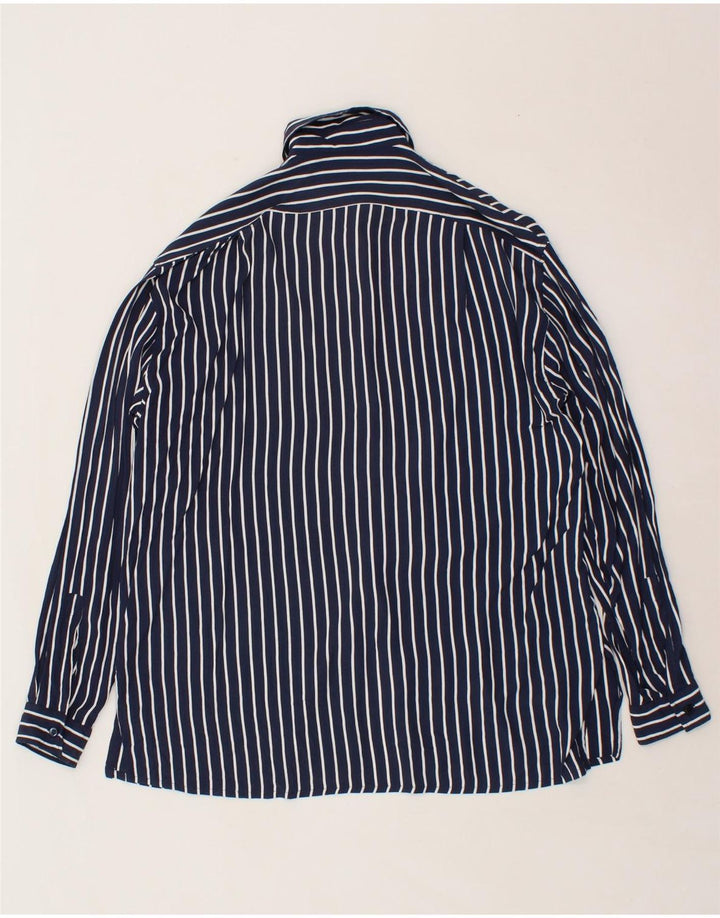 TRUSSARDI JEANS Mens Shirt Small Navy Blue Pinstripe Vintage Trussardi Jeans and Second-Hand Trussardi Jeans from Messina Hembry 