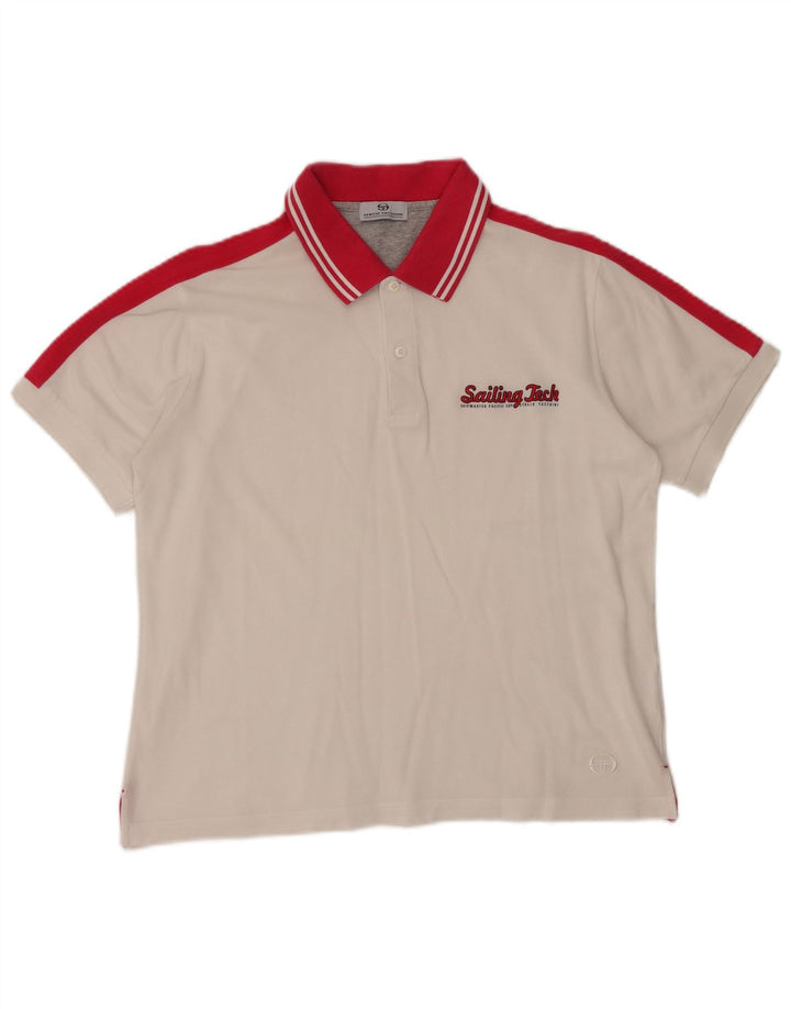 Мужская рубашка поло SERGIO TACCHINI, большая белая хлопковая рубашка с цветными блоками