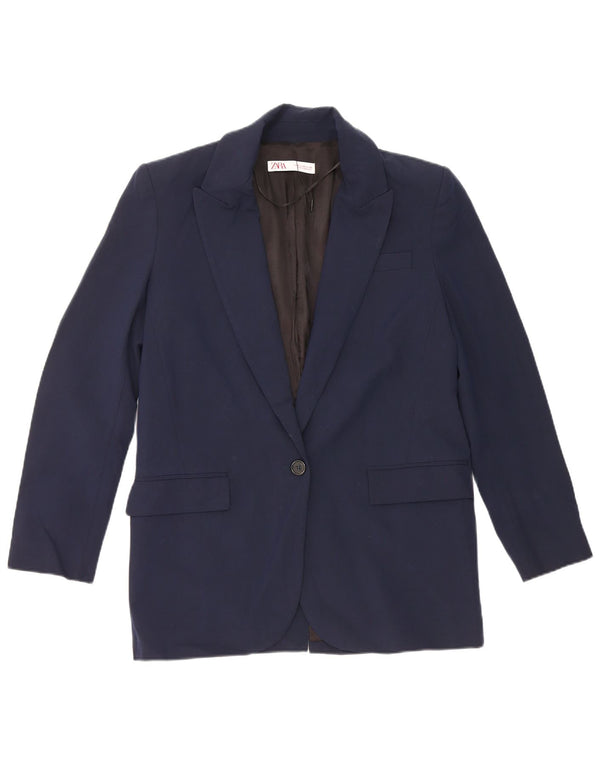 Женский удлиненный пиджак свободного кроя Zara UK 6 XS, темно-синий