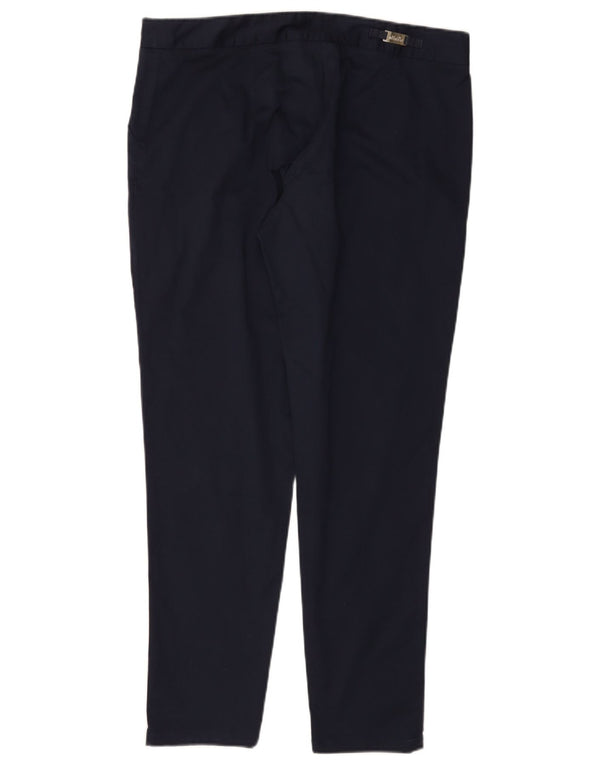 ELLESSE Womens Slim Chino Trousers IT 48 XL W35 L29 Navy Blue Cotton