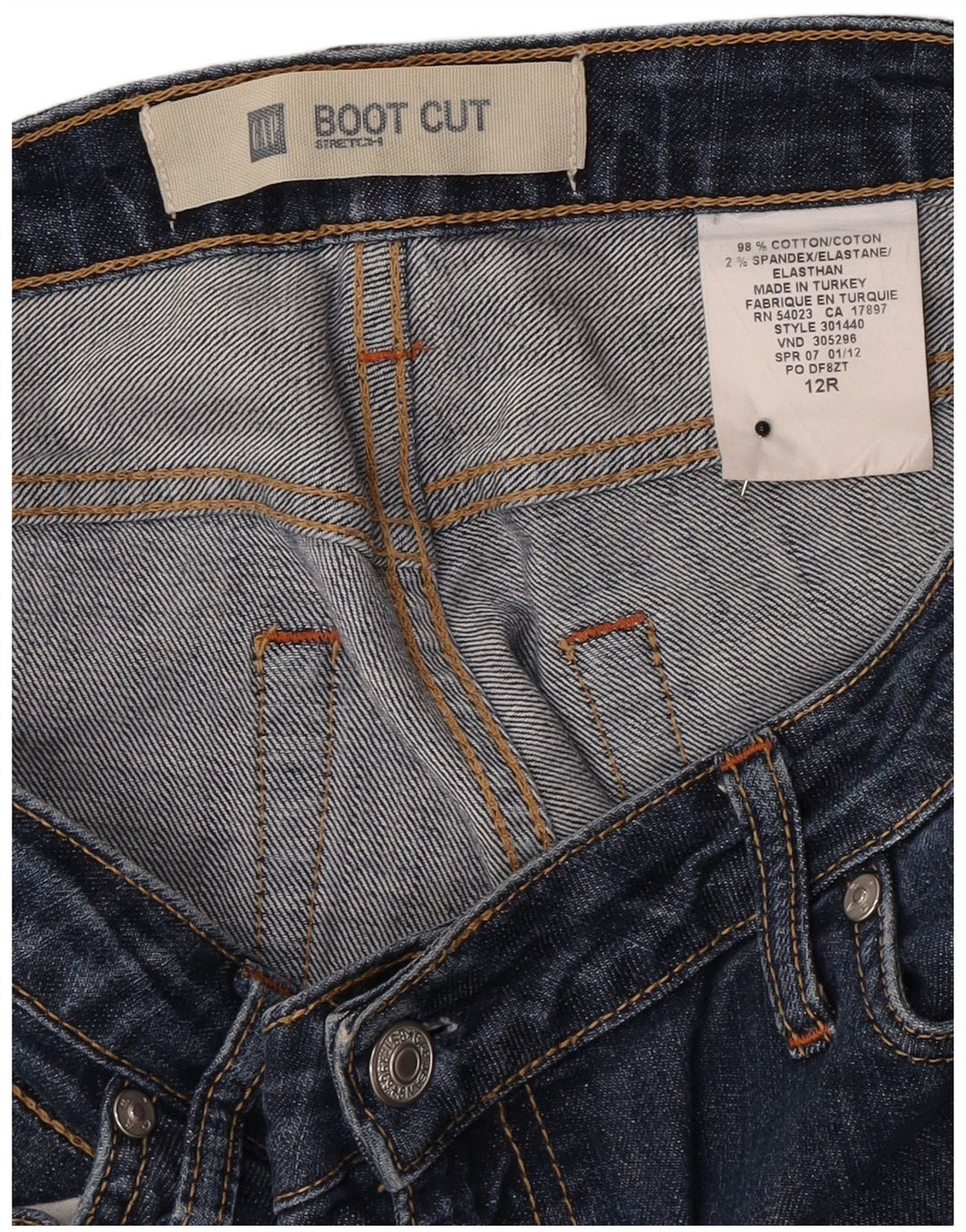 Женские эластичные джинсы Gap Bootcut, размер США 12, большой размер W32 L29, синий хлопок