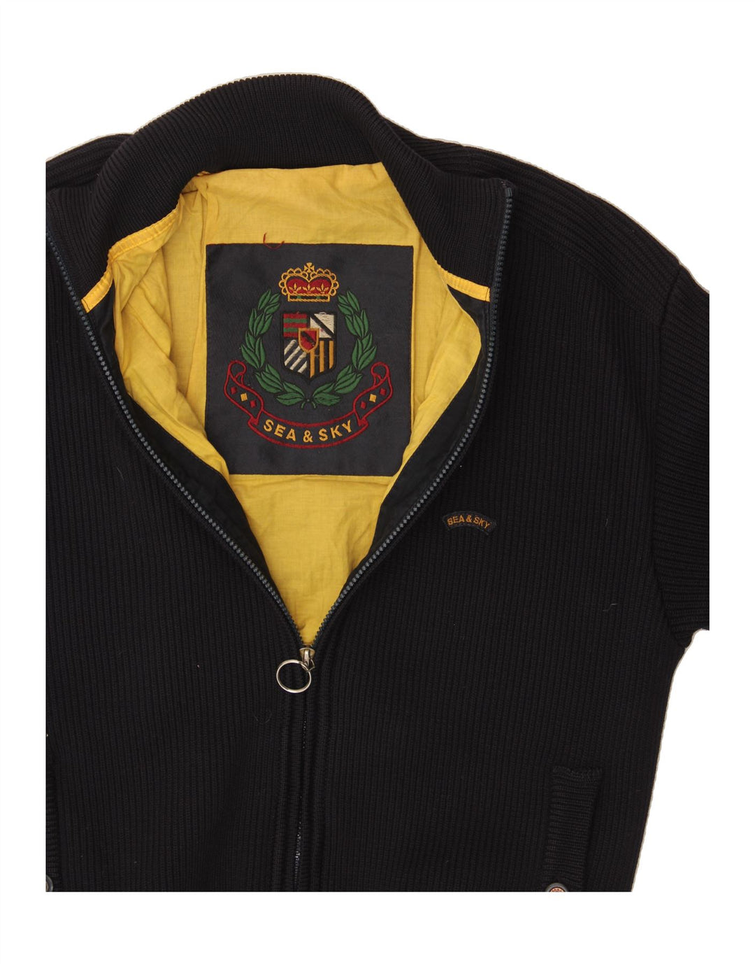 SEA & SKY Mens Cardigan Sweater Small Black Vintage Sea & Sky and Second-Hand Sea & Sky from Messina Hembry 