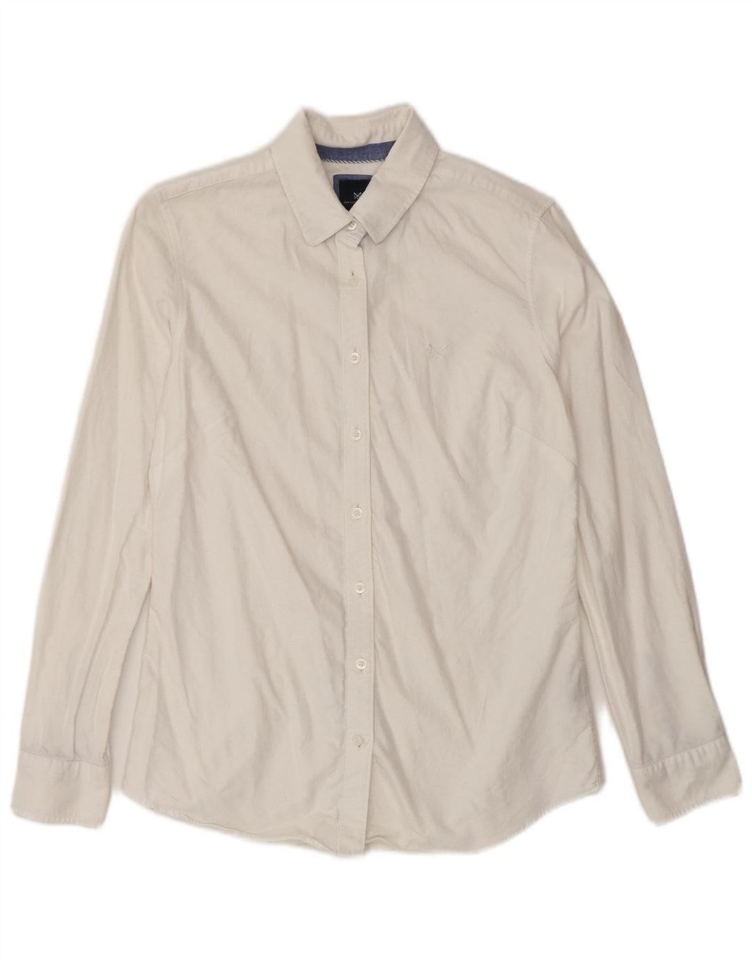 ЭКИПАЖНАЯ ОДЕЖДА Женская рубашка классического кроя UK 8 маленькая белая хлопковая