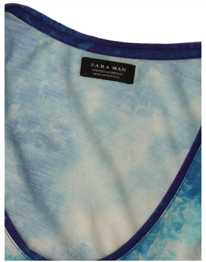 Мужской жилет Zara с рисунком, средний синий, цветной блок