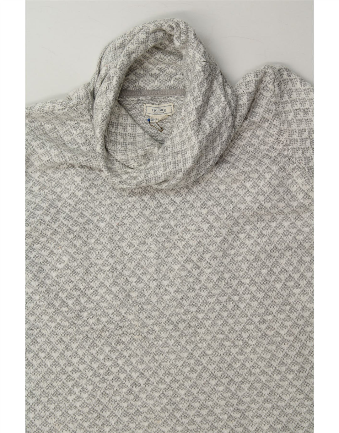 FAT FACE Womens Longline Roll Neck Jumper Sweater UK 12 Medium Grey Vintage Fat Face and Second-Hand Fat Face from Messina Hembry 