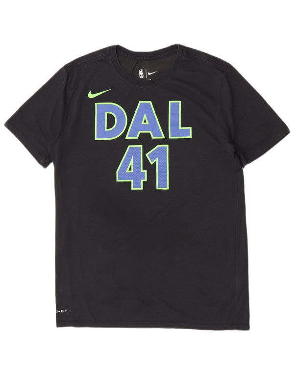 Мужская футболка с рисунком NIKE Dallas Mavericks, средний черный хлопковый топ