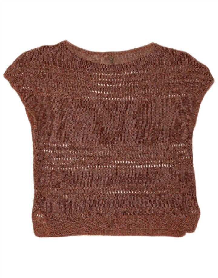 Женская укороченная блузка Benetton UK 12 Medium Brown