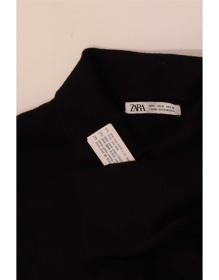 Мужская рубашка-поло с длинным рукавом Zara, маленькая, черная, вискоза